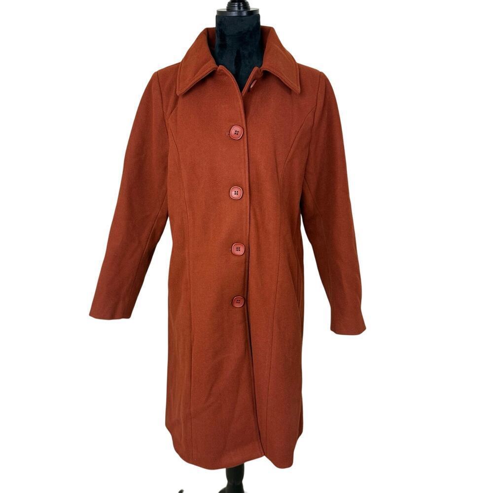 Fashion Collection Brown/Red-Orange Coat - Size M